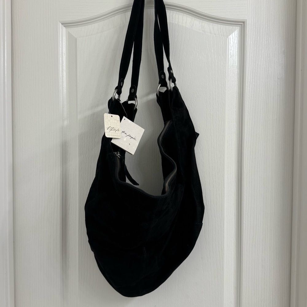 FREE PEOPLE Roma Suede Tote Black